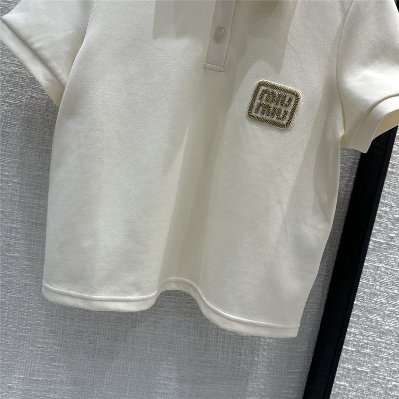 Miu Miu Off-white Short-sleeved Polo Shirt Set