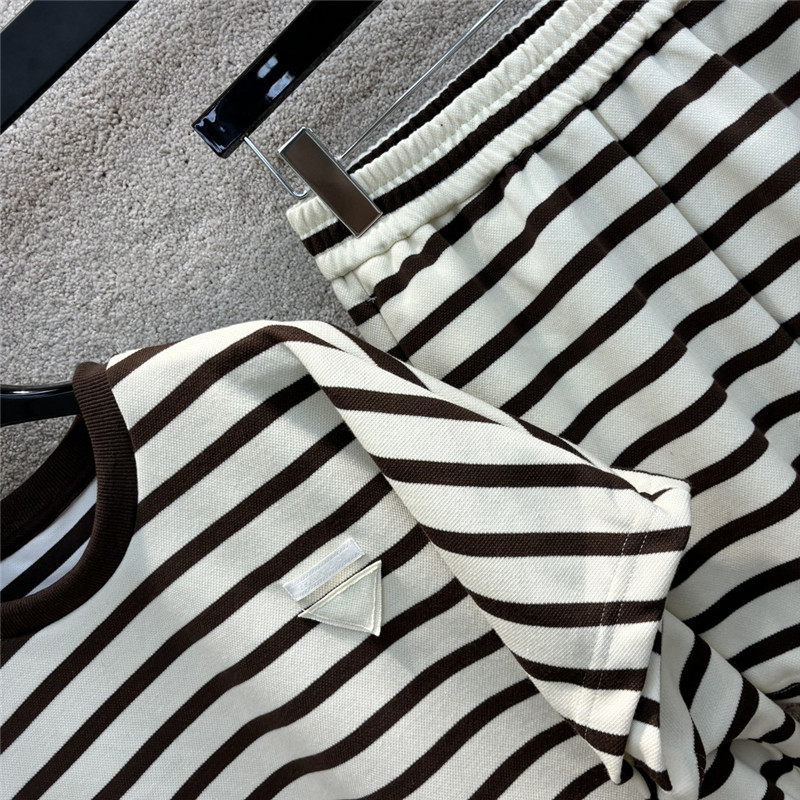 Pra*a triangle logo decorative striped suit replica d&g clothing