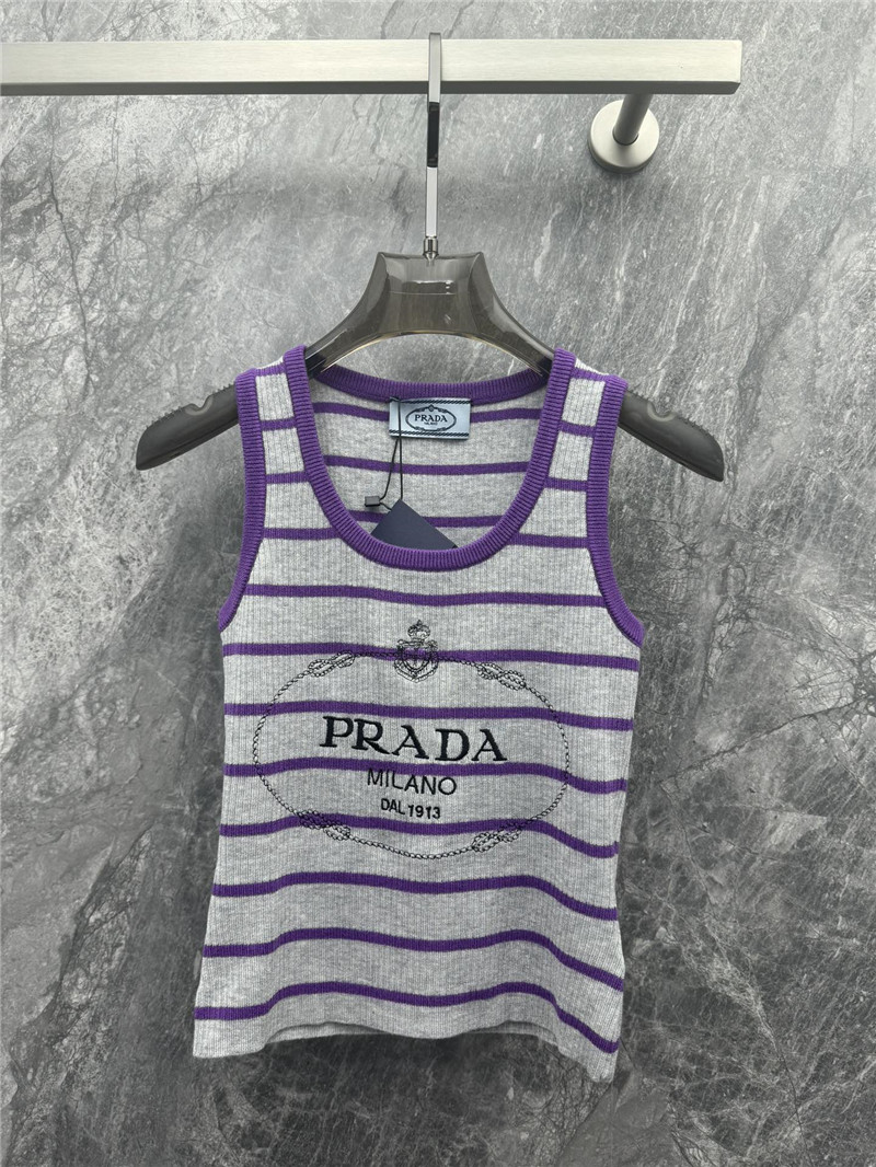 prada striped knitted vest cheap replica designer clothes