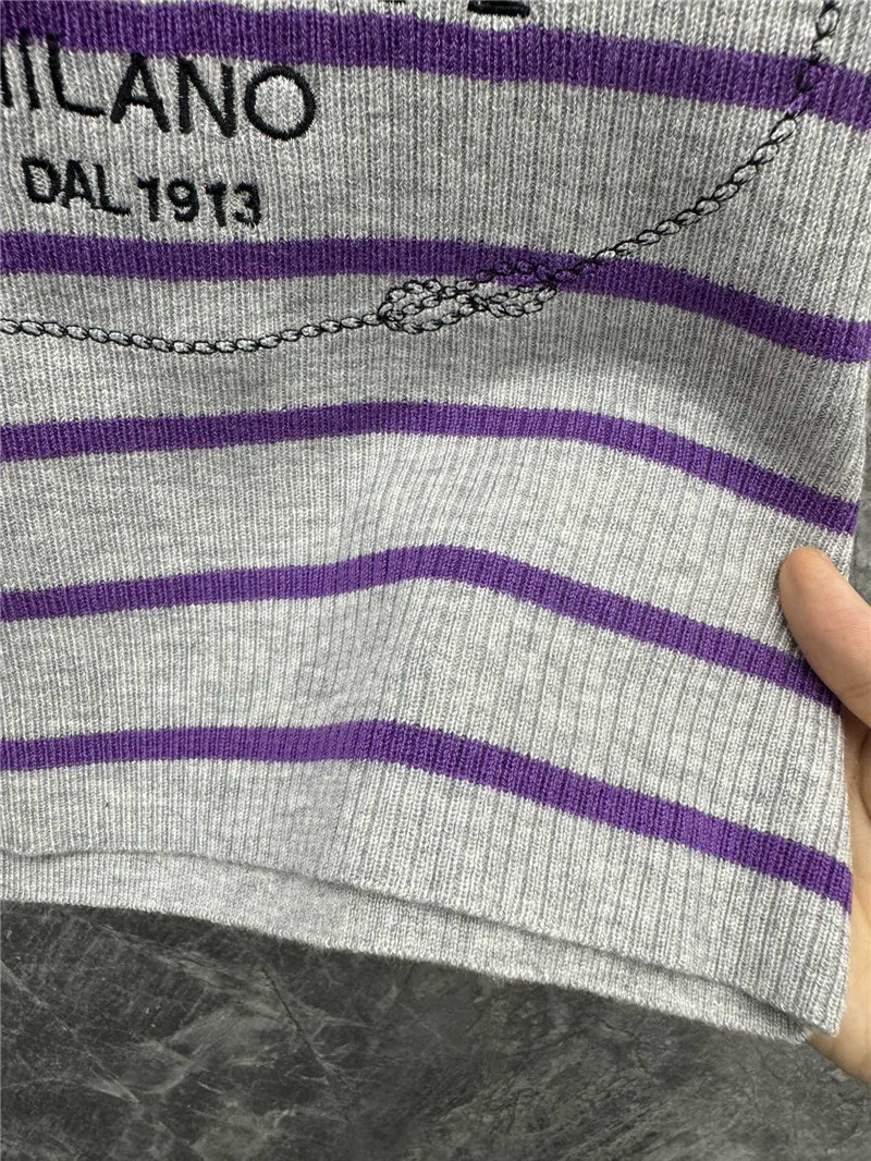 Pra*a striped knitted vest cheap replica designer clothes