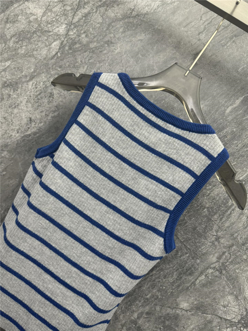 Pra*a striped knitted vest cheap replica designer clothes