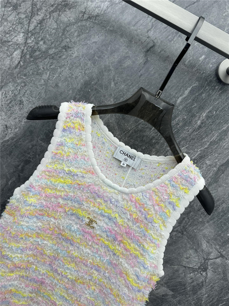 Ch**el striped knitted vest dress replica clothing sites
