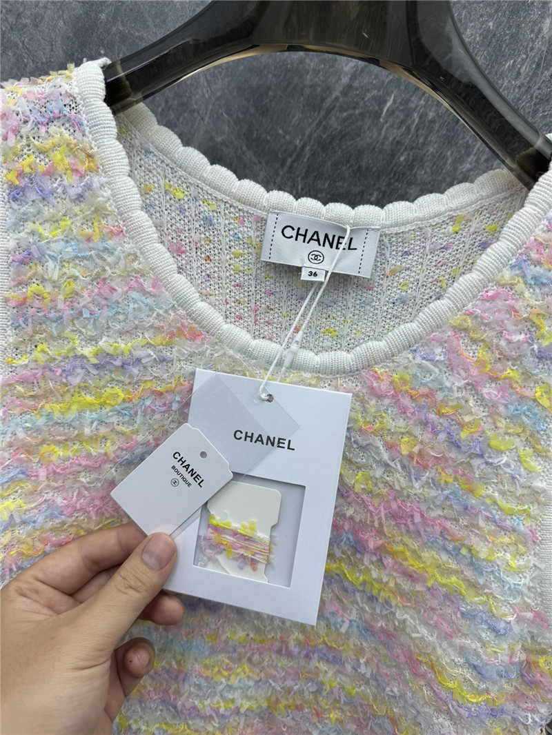 Ch**el striped knitted vest dress replica clothing sites