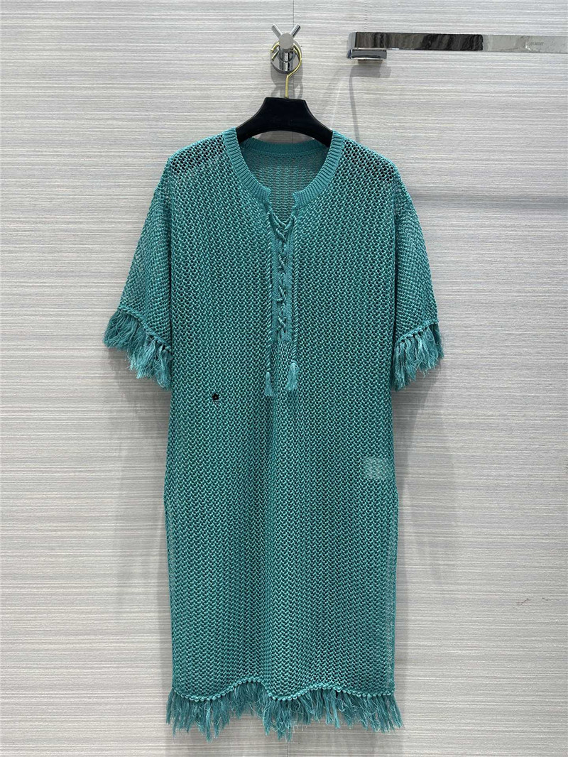 D10r hollow crochet knitted cardigan dress replica clothes