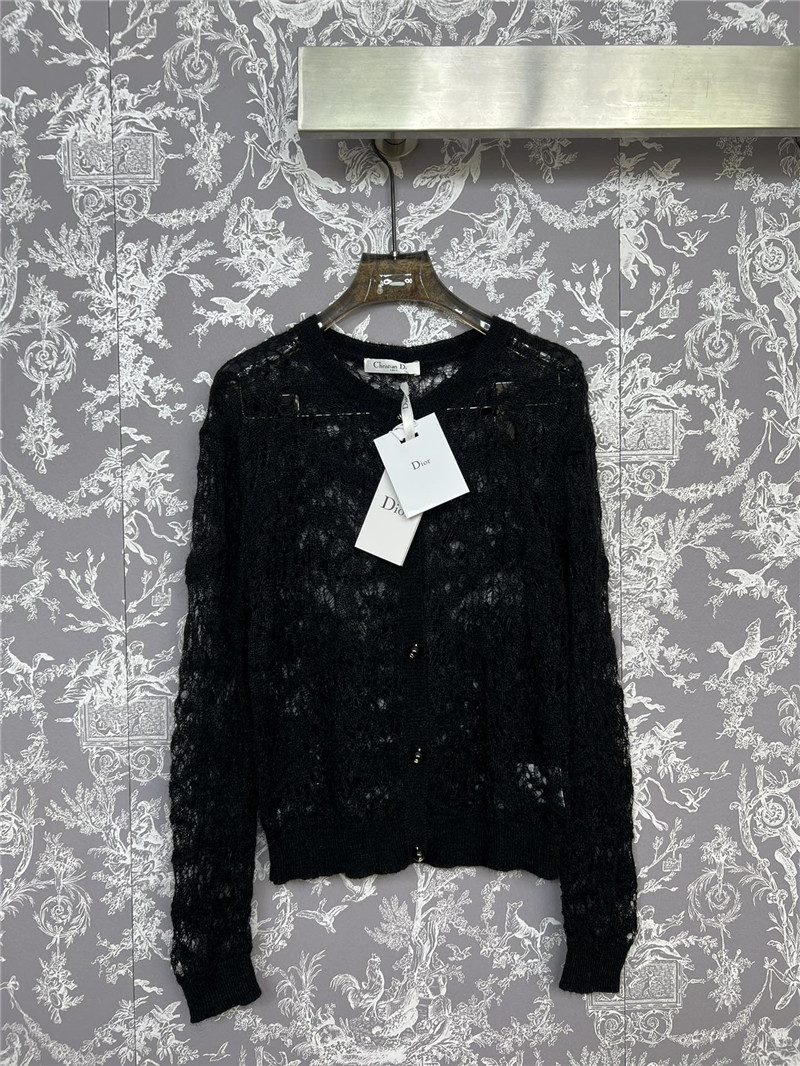 D10r lace crochet cardigan black
