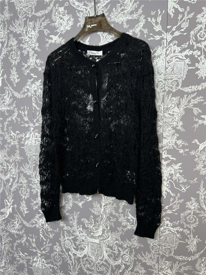 D10r lace crochet cardigan black
