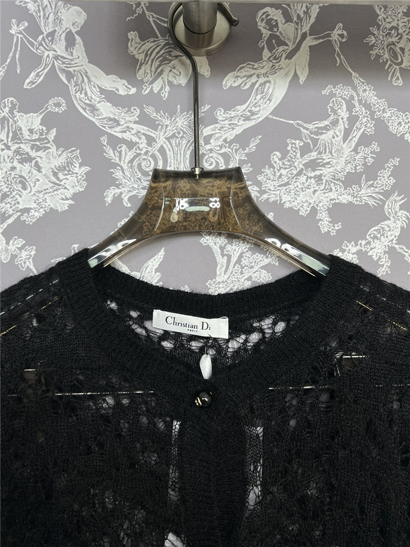 D10r lace crochet cardigan black