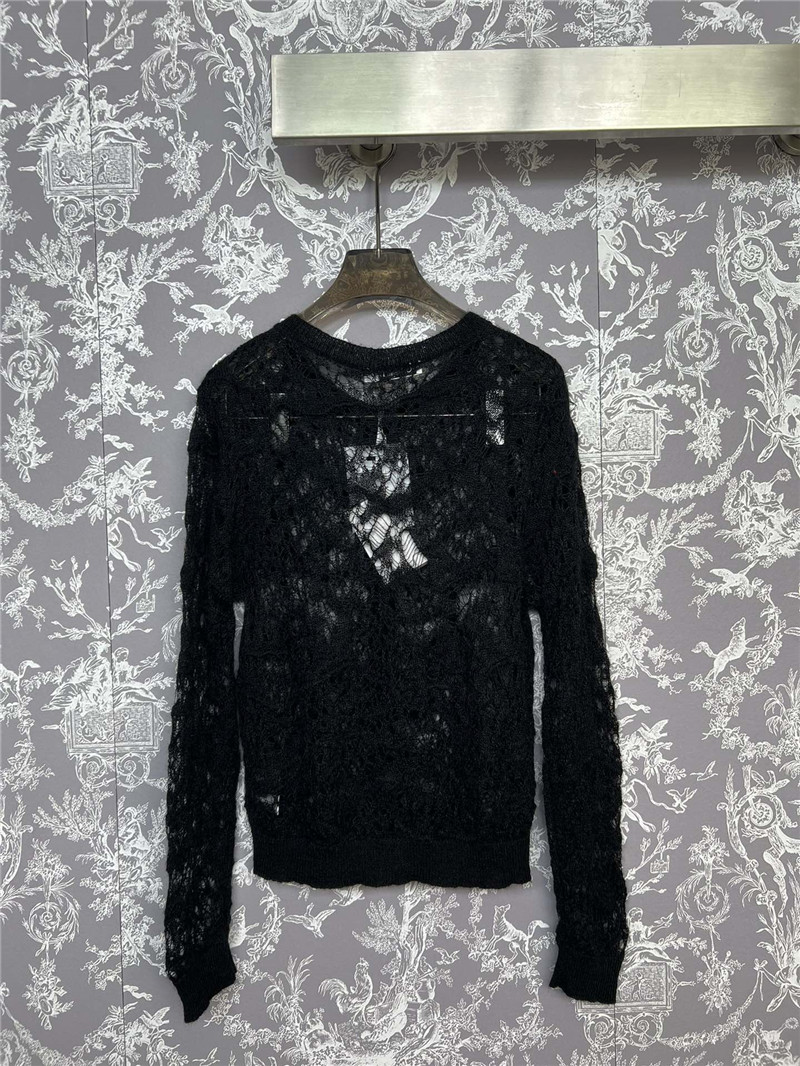 D10r lace crochet cardigan black