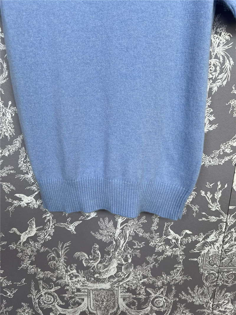 Miu Miu Logo Knit T-Shirt Blue