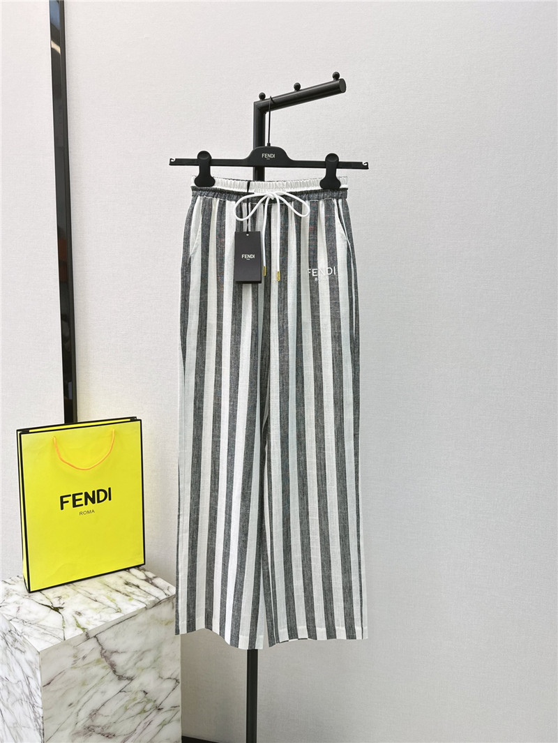 F**di striped straight pants cheap replica designer clothes