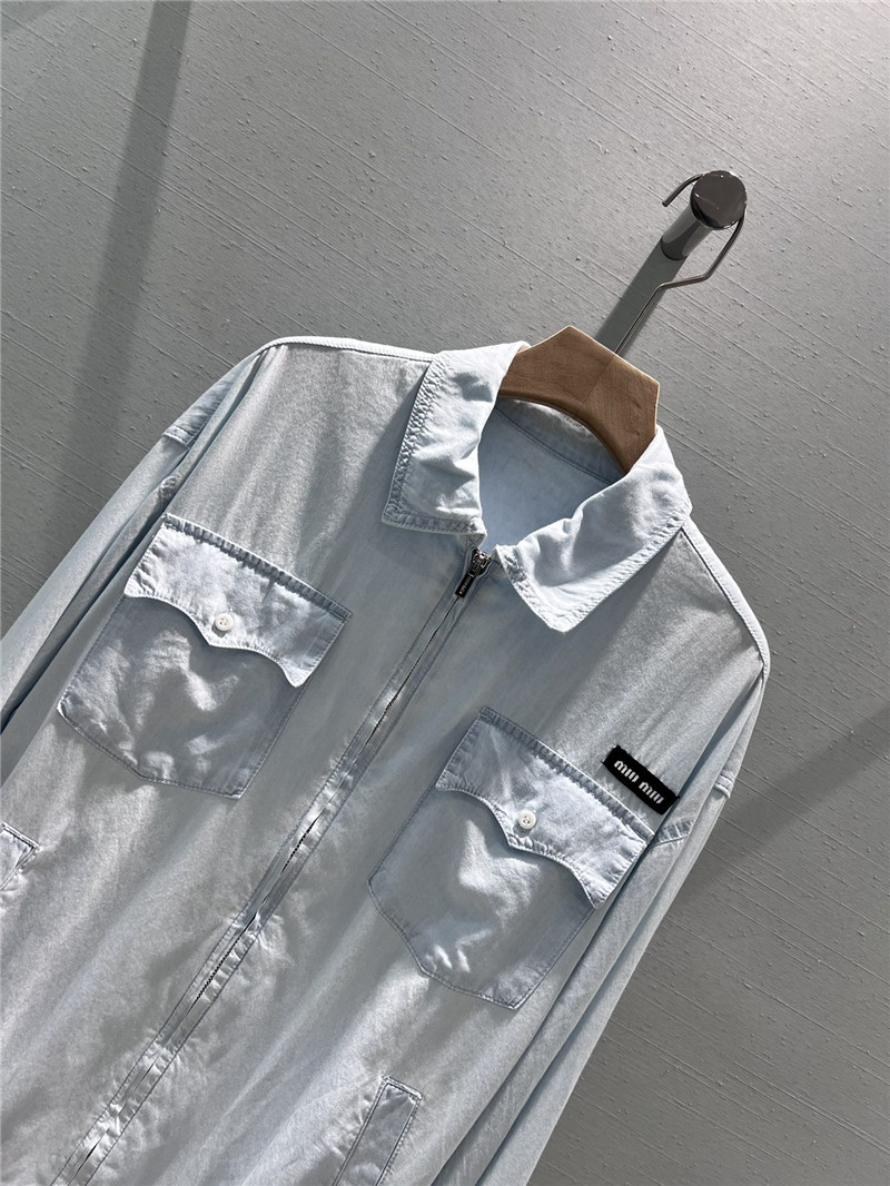 M1um1u zipper denim jacket replicas clothes