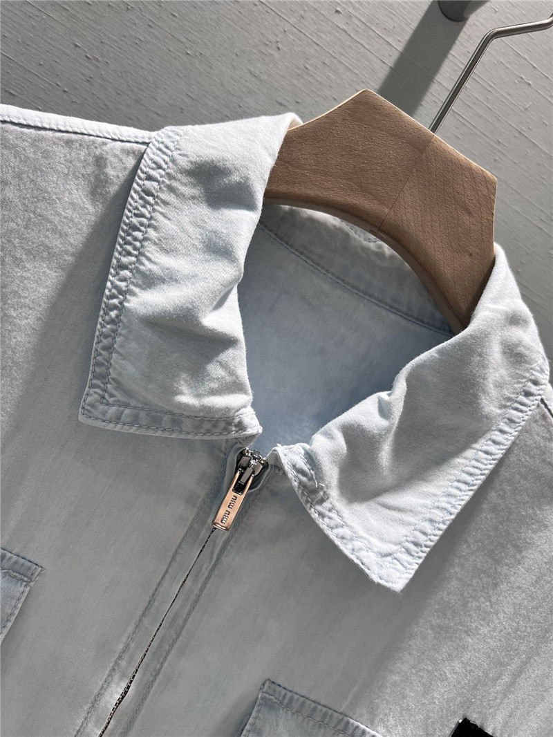 M1um1u zipper denim jacket replicas clothes