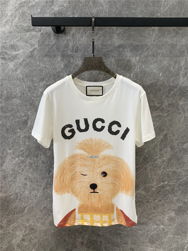 Gucci cartoon dog fun print short sleeve T-shirt replica clothing
