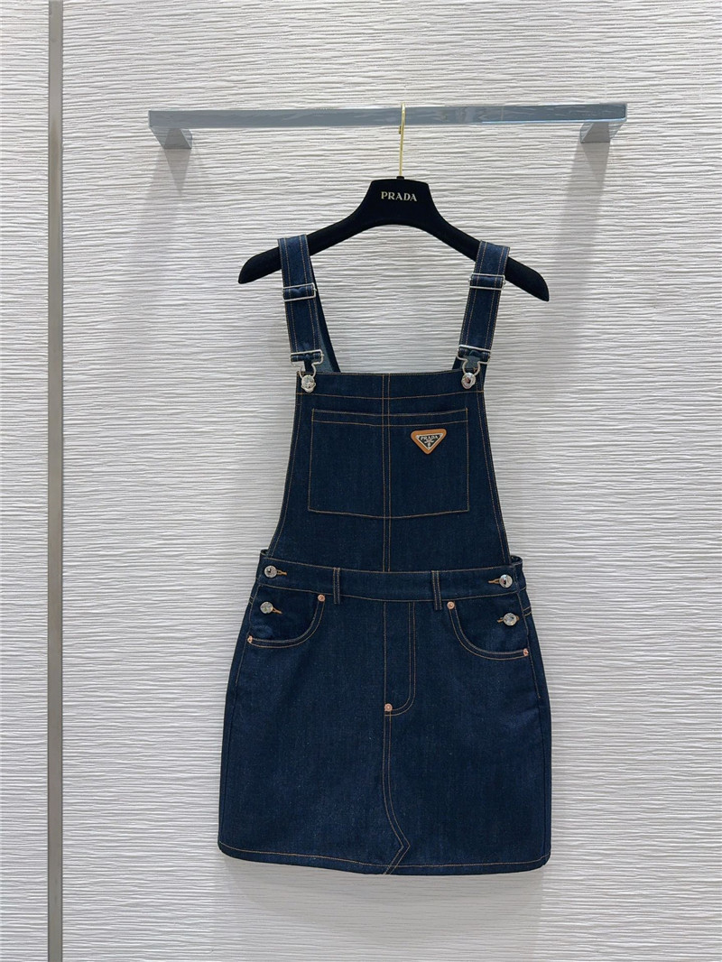 Pra*a denim overalls replica designer clothes