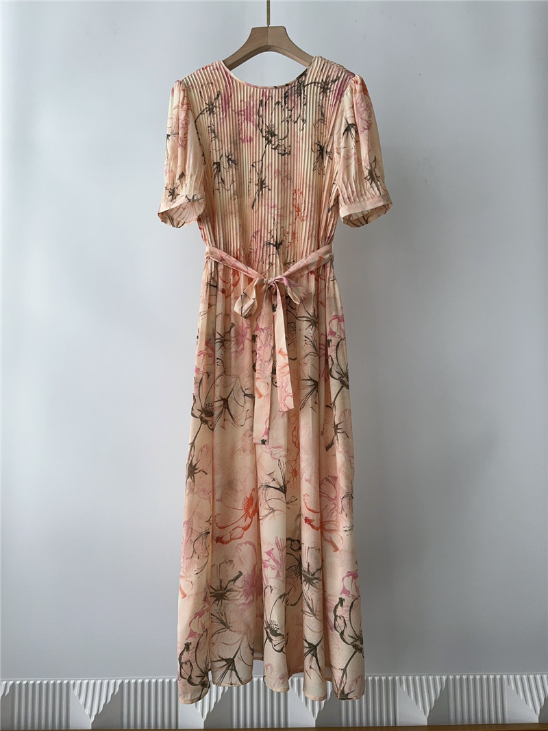 Chloé pinched printed silk dress replica clothes