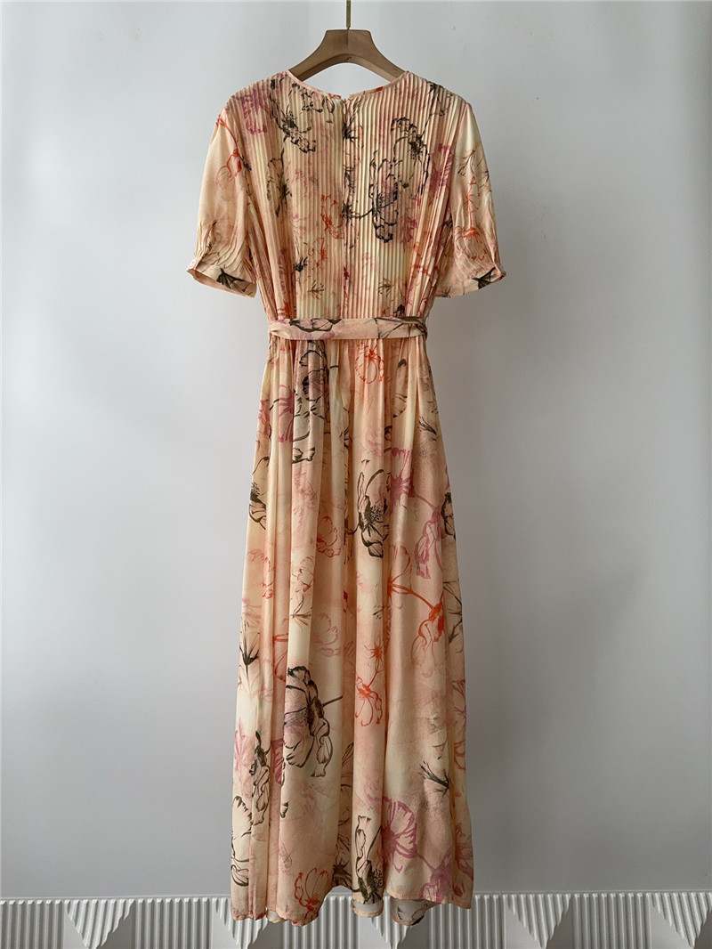 Chloé pinched printed silk dress replica clothes