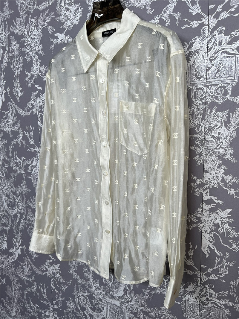 Ch**el new semi-transparent shirt replica d&g clothing