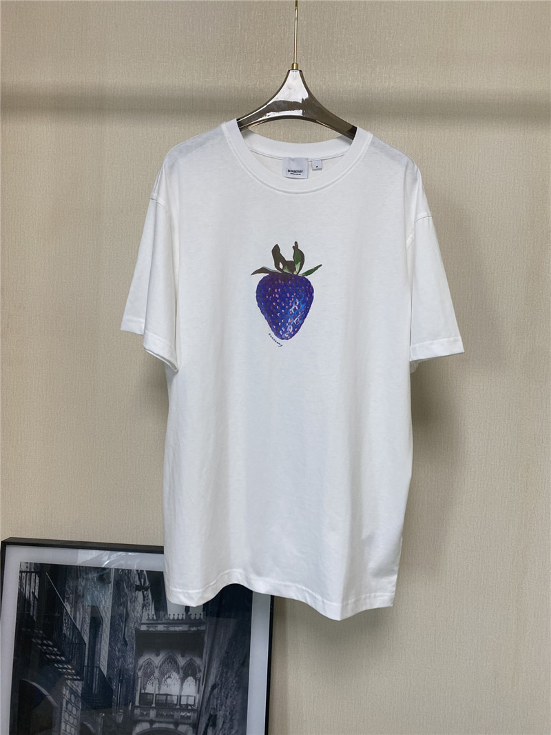 Bv*b*rry blue strawberry print short sleeve t-shirt replica clothing