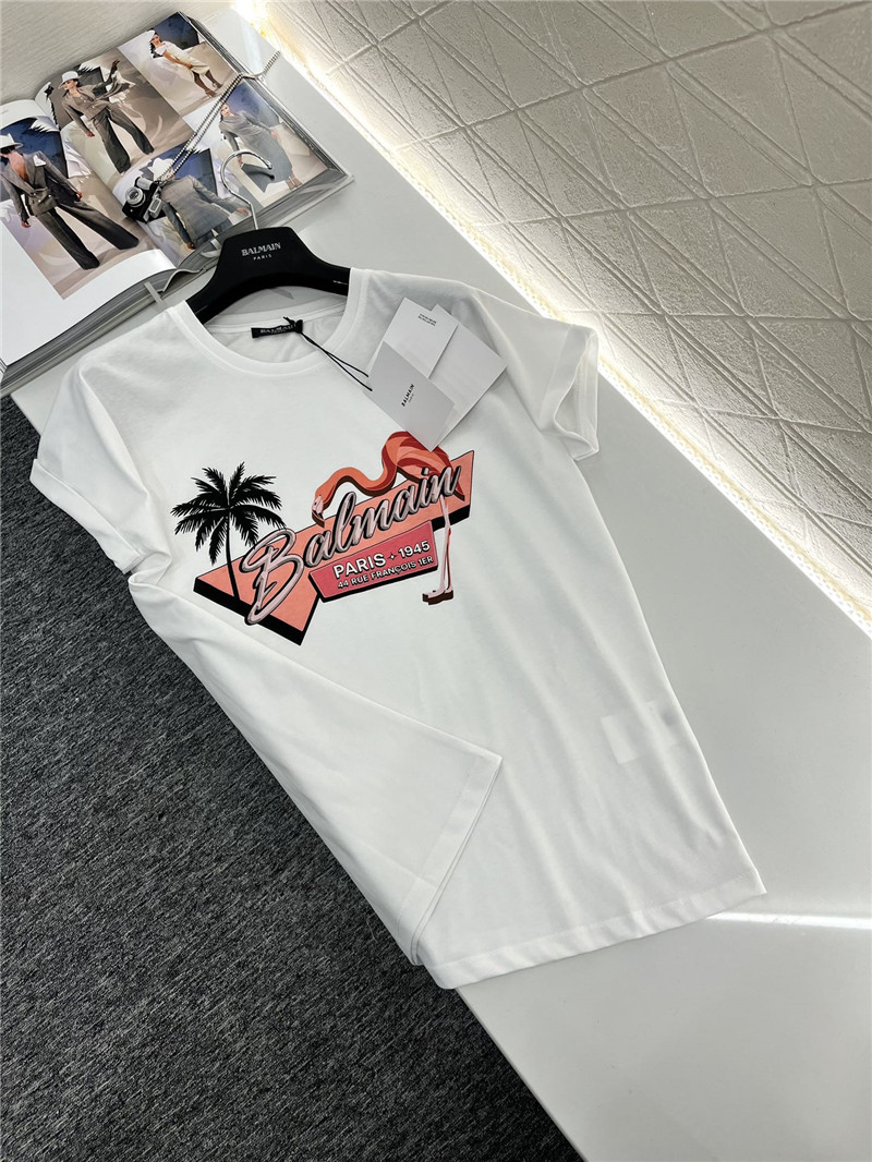 Balmain red-crowned crane print T-shirt replica designer clothes