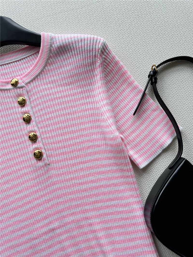 Pra*a new knitted short sleeve replica designer clothes
