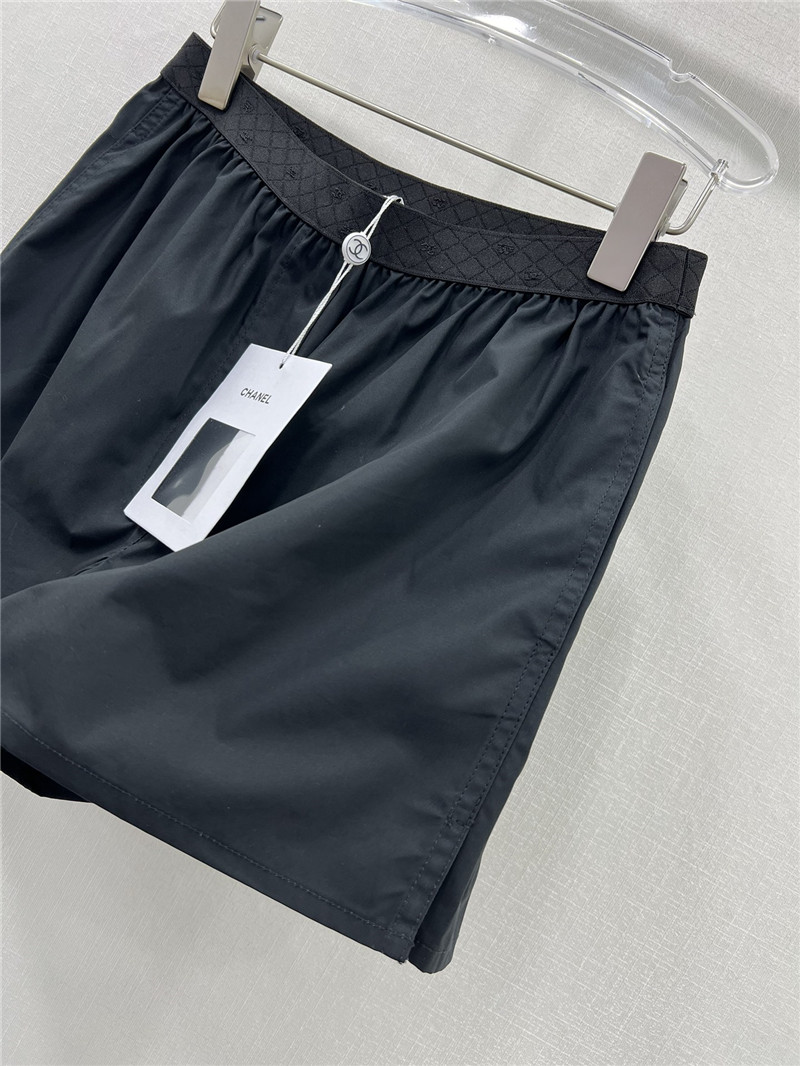 Ch**el double c ribbon waist white shorts replica clothing