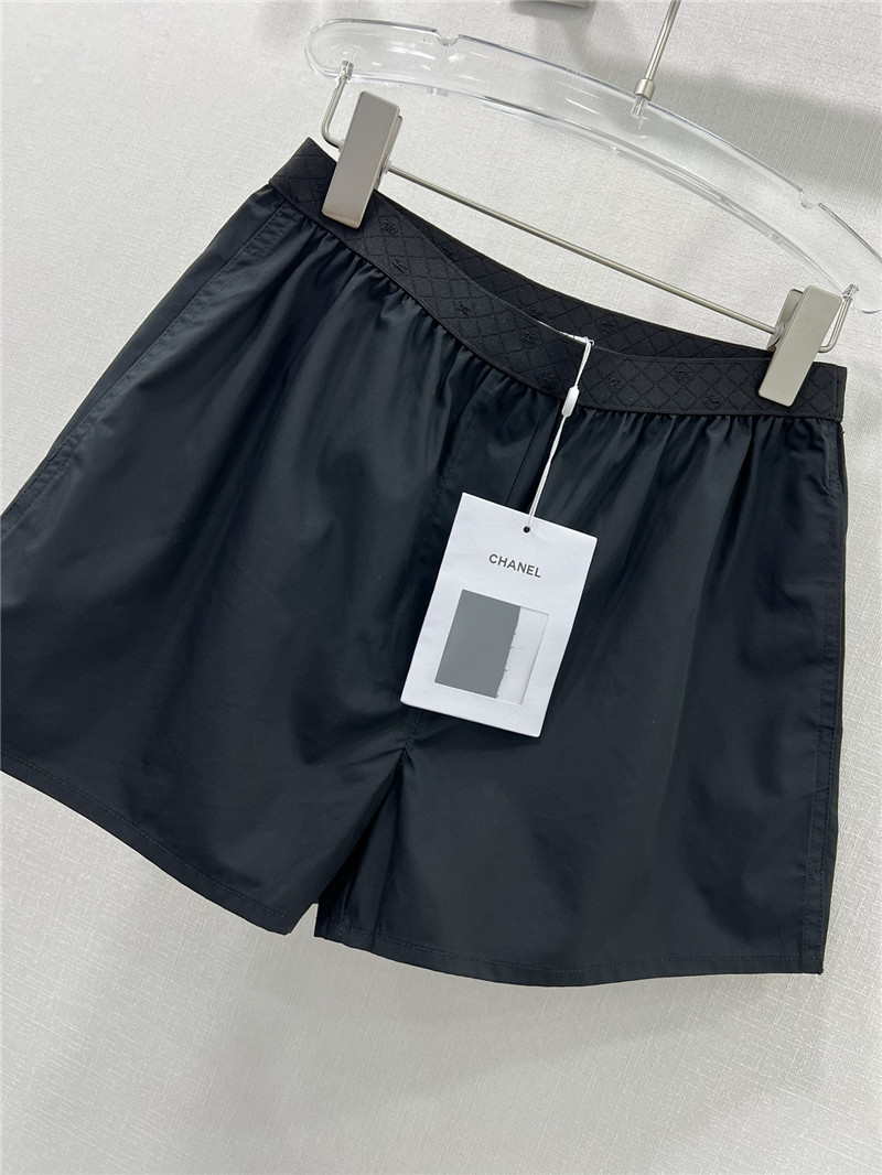 Ch**el double c ribbon waist white shorts replica clothing