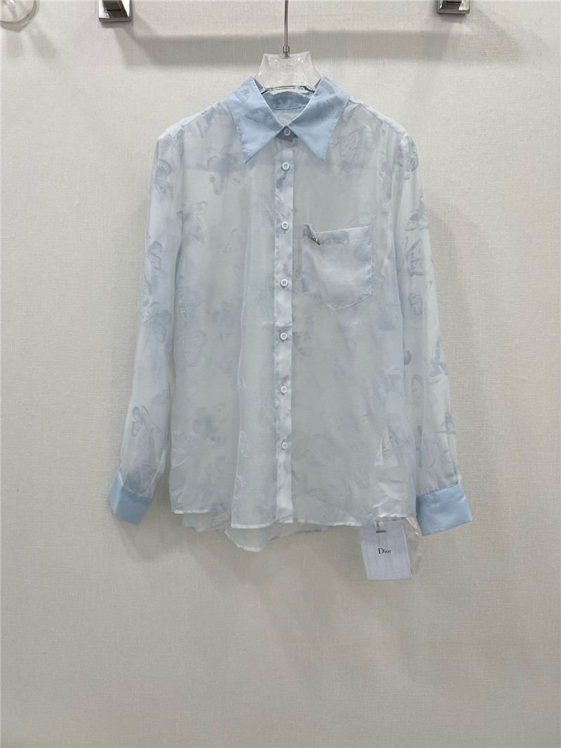 D10r organza long sleeve shirt replica designer clothes