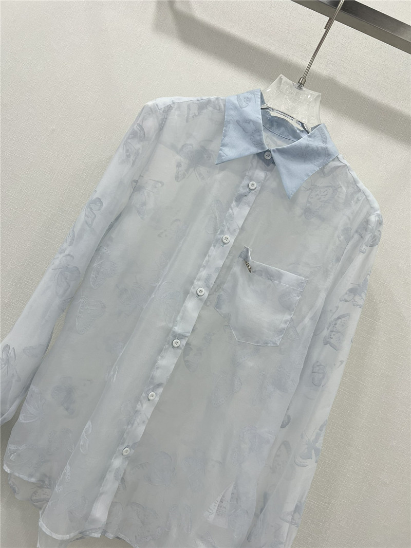 D10r organza long sleeve shirt replica designer clothes