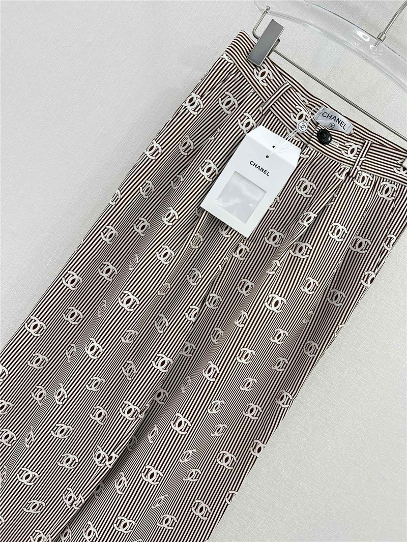 Ch**el new striped wide-leg pants replica designer clothes