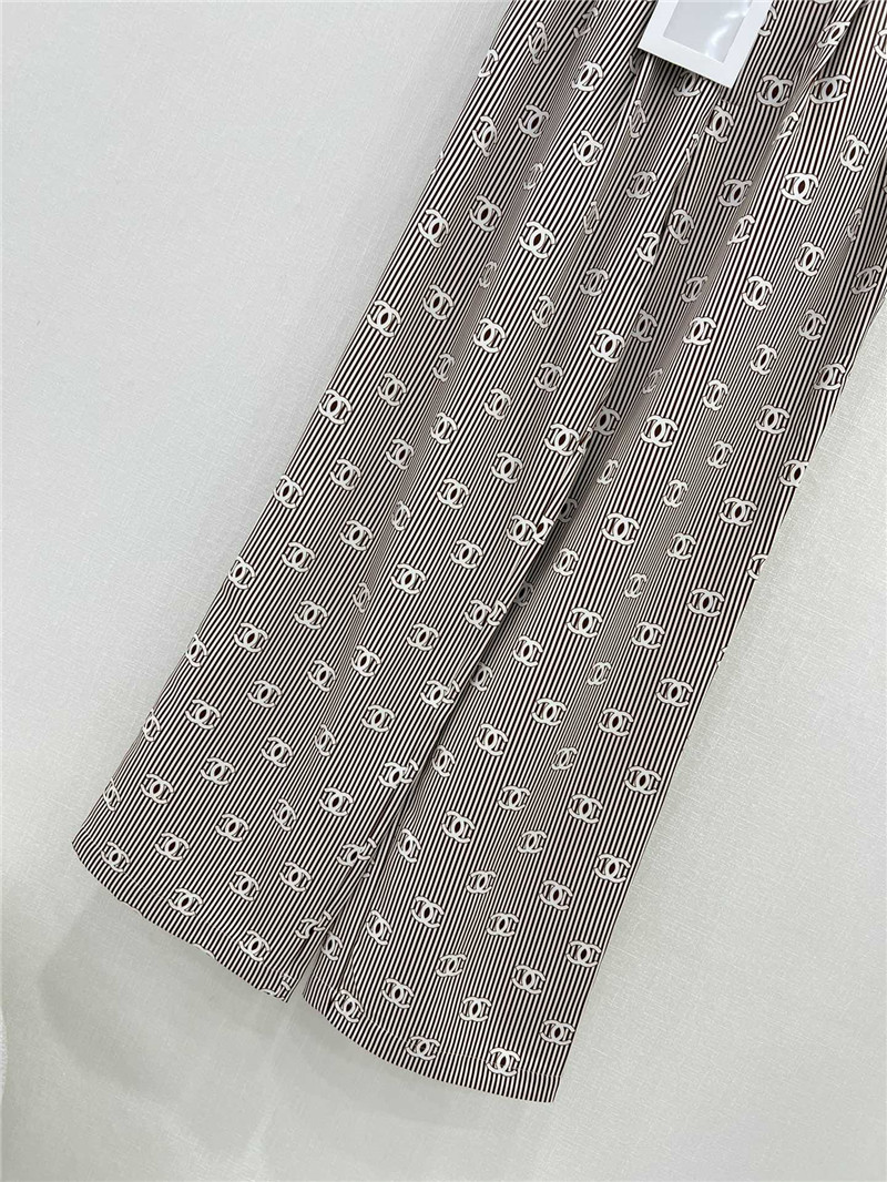 Ch**el new striped wide-leg pants replica designer clothes