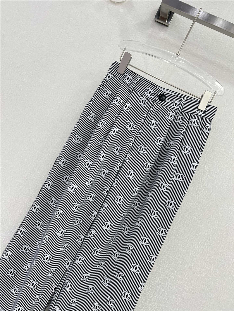Ch**el new striped wide-leg pants replica designer clothes