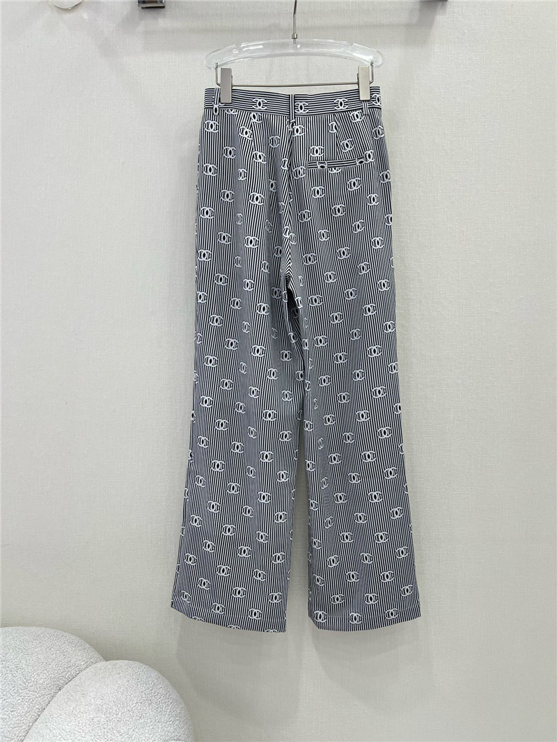 Ch**el new striped wide-leg pants replica designer clothes
