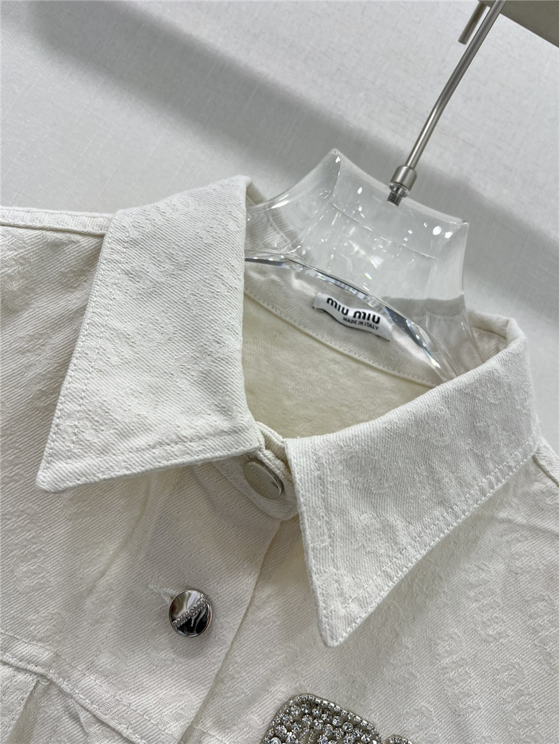 M1um1u jacquard pattern denim jacket replica d&g clothing