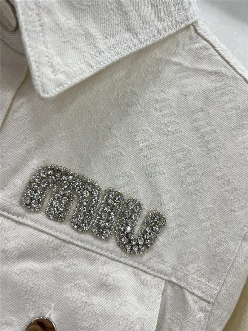 M1um1u jacquard pattern denim jacket replica d&g clothing