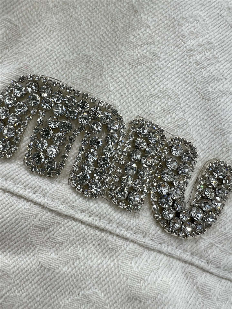 M1um1u jacquard pattern denim jacket replica d&g clothing