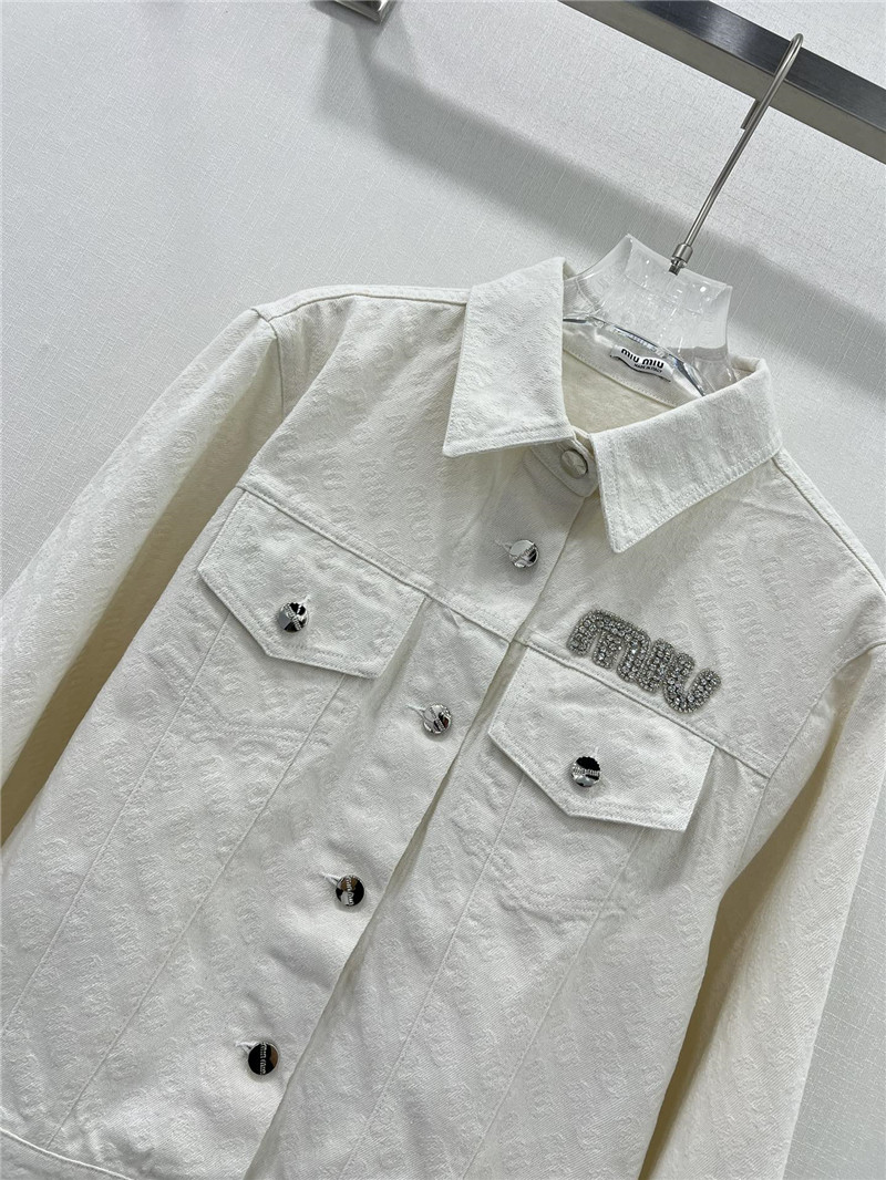 M1um1u jacquard pattern denim jacket replica d&g clothing