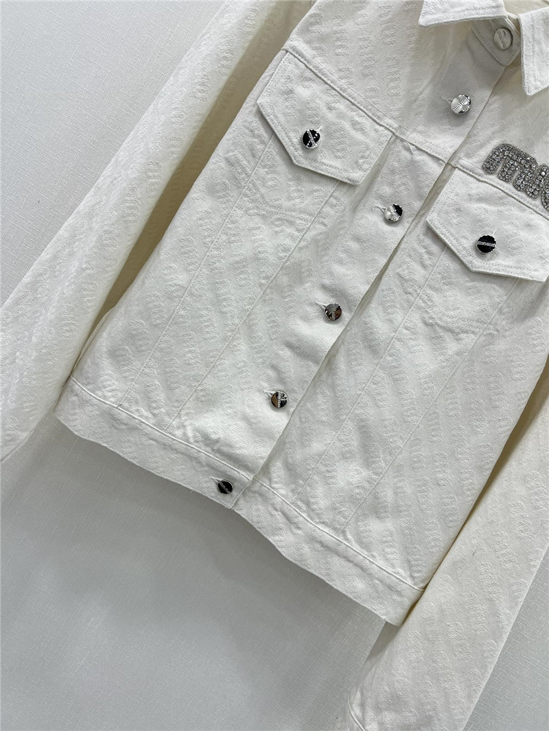 M1um1u jacquard pattern denim jacket replica d&g clothing