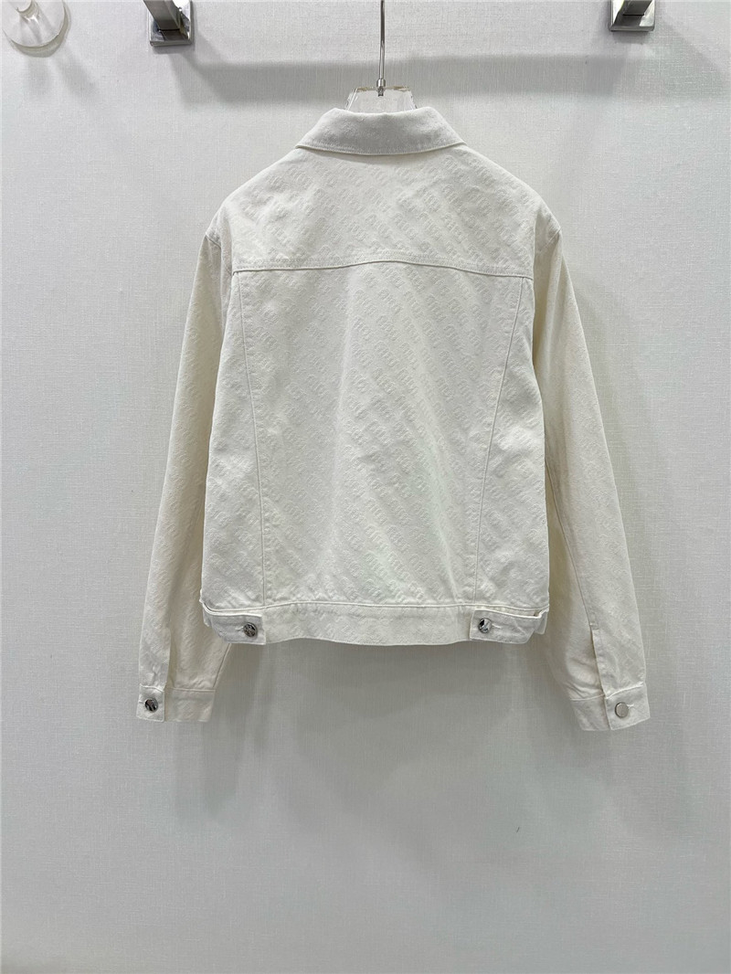 M1um1u jacquard pattern denim jacket replica d&g clothing