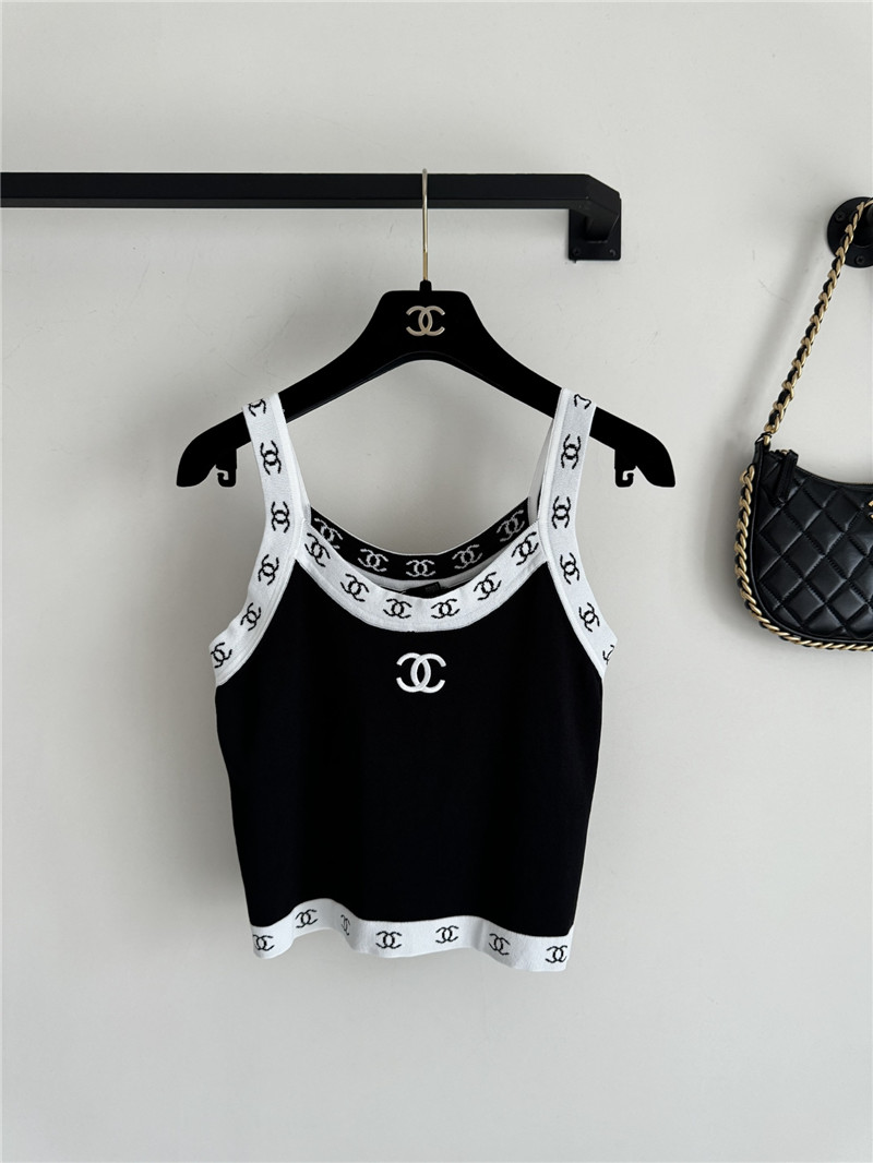 Ch**el contrast knitted vest replica d&g clothing