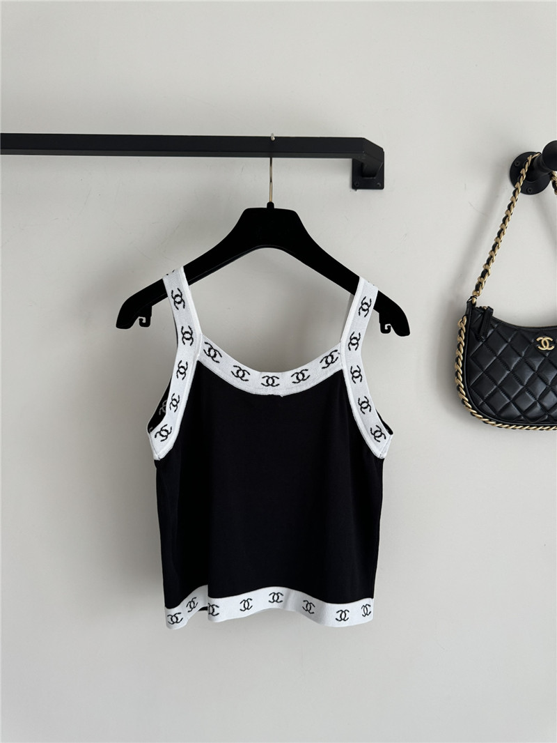 Ch**el contrast knitted vest replica d&g clothing