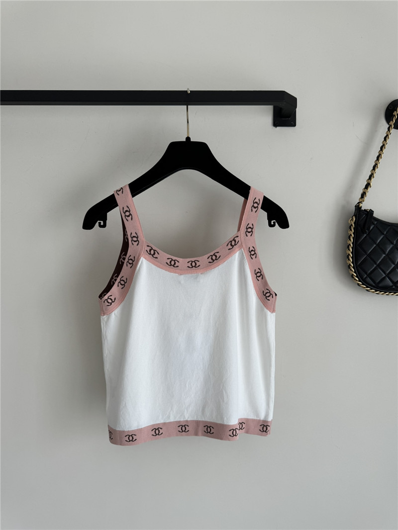 Ch**el contrast knitted vest replica d&g clothing