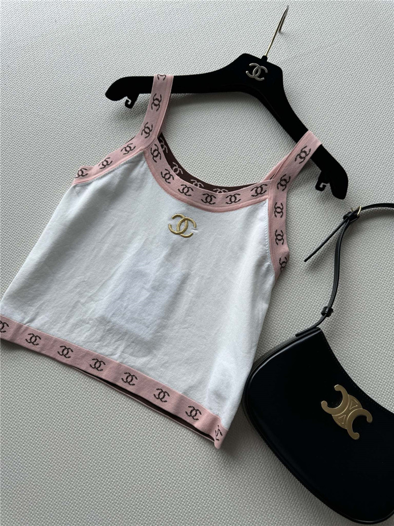 Ch**el contrast knitted vest replica d&g clothing