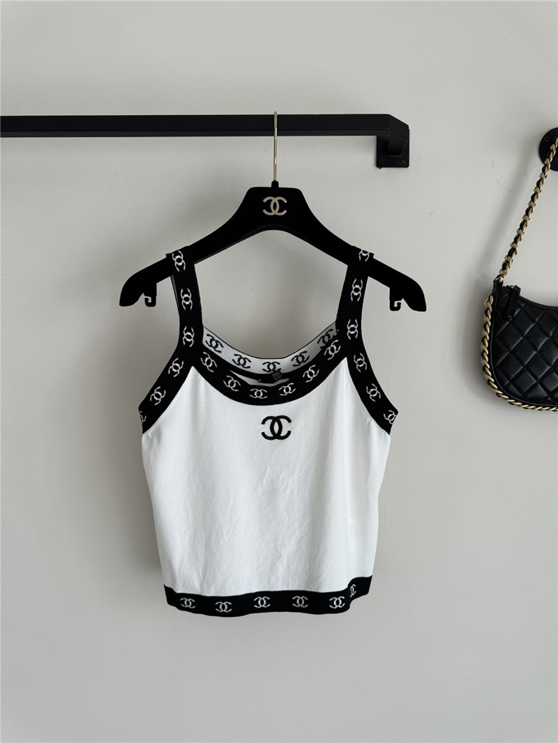 Ch**el contrast knitted vest replica d&g clothing