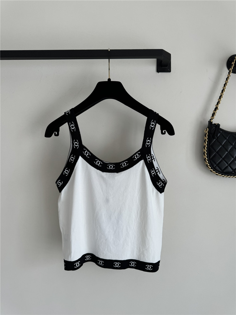 Ch**el contrast knitted vest replica d&g clothing