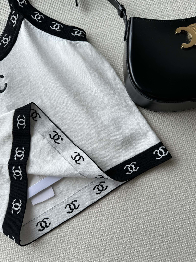 Ch**el contrast knitted vest replica d&g clothing