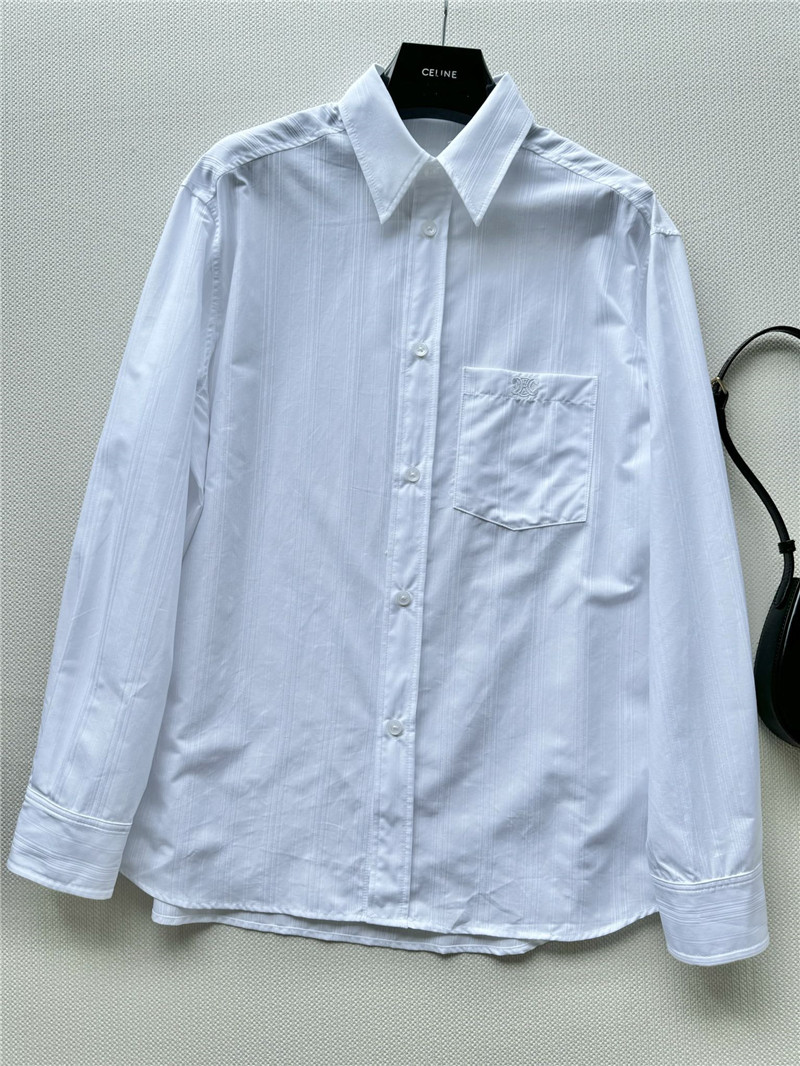 Ce1i*e jacquard white striped shirt cheap replica designer clothes