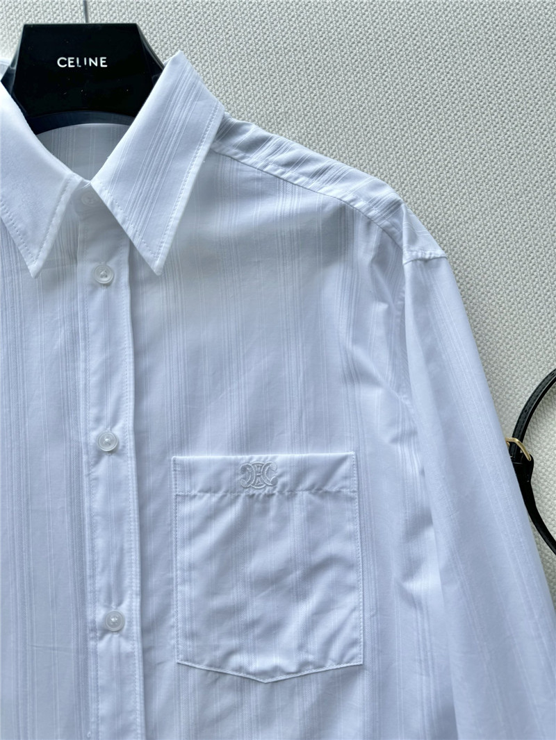 Ce1i*e jacquard white striped shirt cheap replica designer clothes