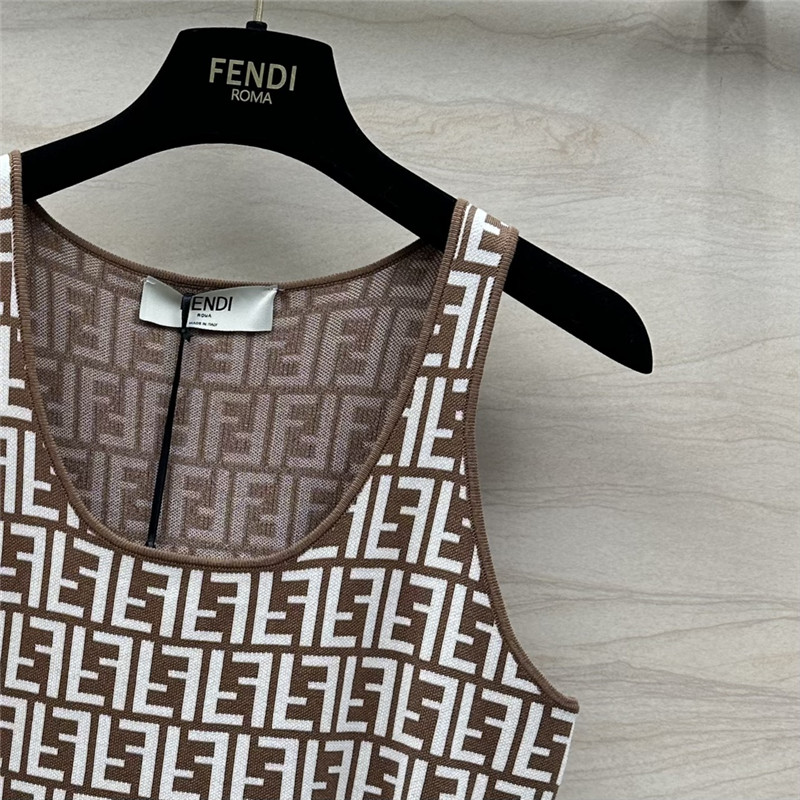 F**di old flower ff knitted small vest replica d&g clothing