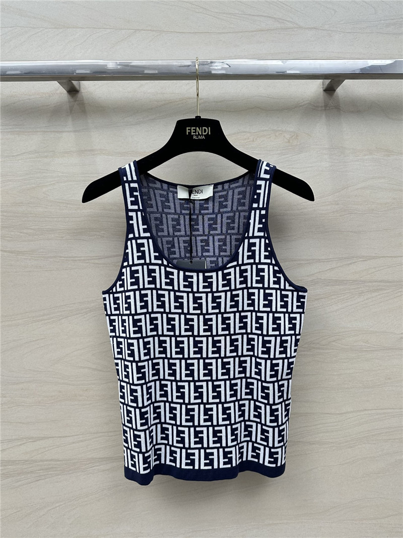 F**di old flower ff knitted small vest replica d&g clothing