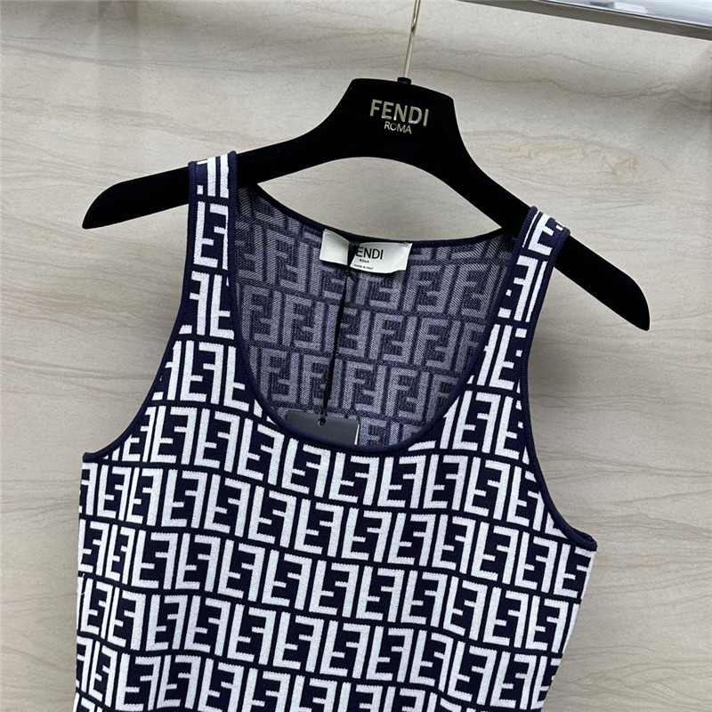 F**di old flower ff knitted small vest replica d&g clothing